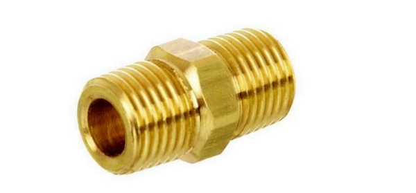 Переходник 1/4 внеш - 1/4 внеш (удлиненный), 400 Бар, латунь