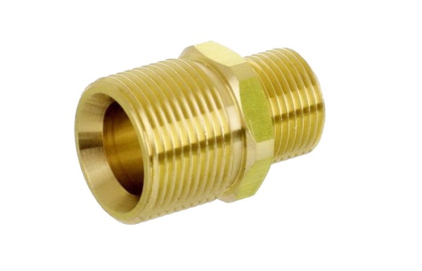 Переходник М22 внеш - 3/8 внеш, 400 Бар, латунь