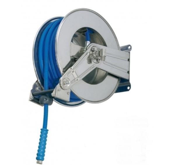 Барабан инерционный, нержавеющая сталь, со шлангом 13м