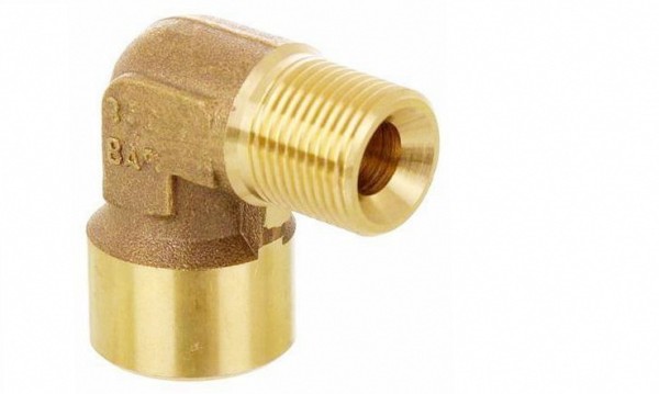 Переходник (угловой) 3/8 внут - 3/8 внеш, 350 Бар, латунь