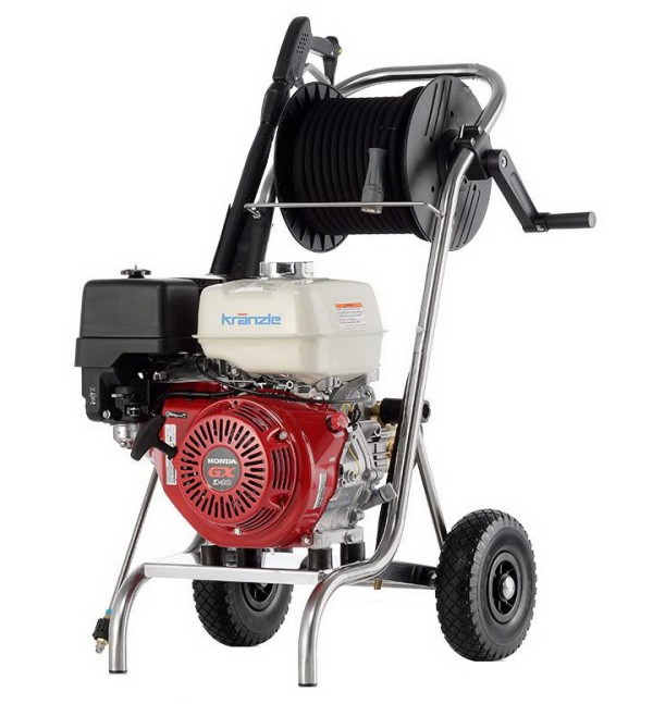 Автономный аппарат высокого давления с бензиновым двигателем PROFI-JET B 16/250 KRANZLE на раме с регулировкой скорости оборотов