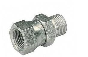Переходник c вращающейся гайкой 3/8 внеш - 3/8 внут, 350 Бар, оцинк. сталь
