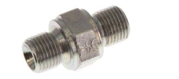 Переходник 1/8 внеш - 1/8 внеш, 500 Бар, оцинк. сталь