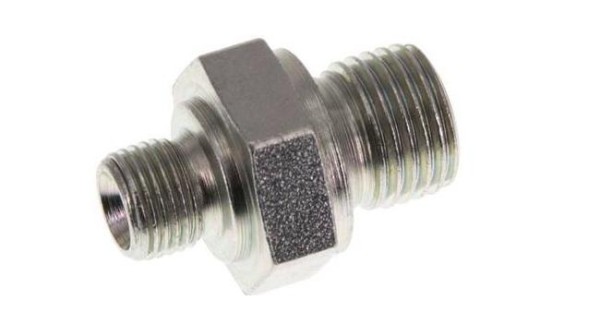 Переходник 1/8 внеш - 1/4 внеш, 500 Бар, оцинк. сталь