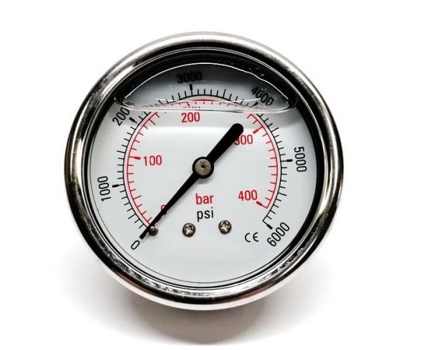 Манометр для АВД, 400 Бар, 1/4внеш, нерж.сталь