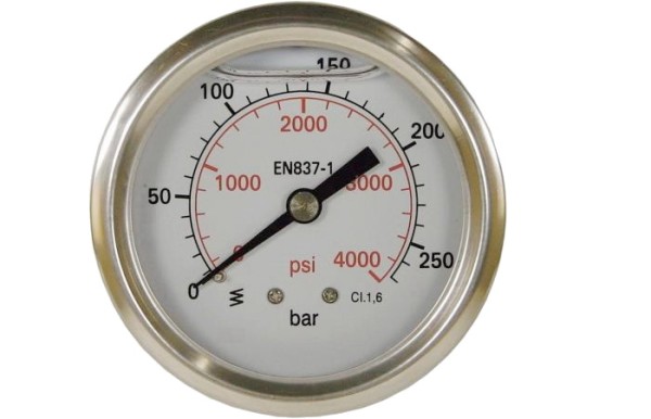 Манометр для АВД, 250 Бар, 1/4внеш, нерж.сталь