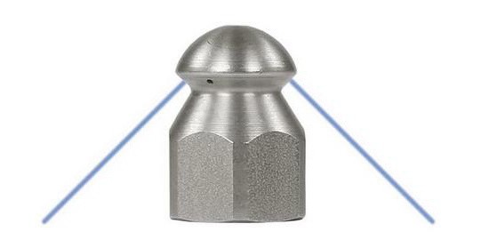 Форсунка (сопло) для промывки труб. 3 струи с боем назад, разм. 045, вход 1/4 внут.