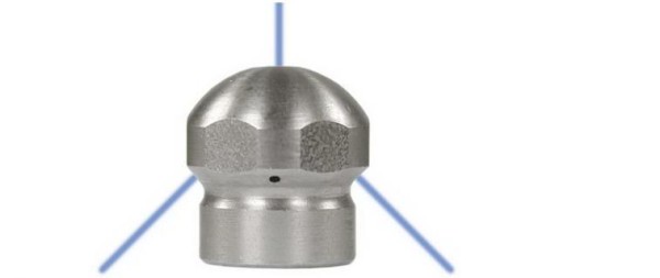 Форсунка (сопло) для промывки труб. 1 струя вперед х 3 струи назад, разм. 055, вход 1/8 внут.